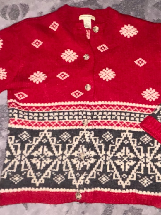 Eddie Bauer Sweaters - Vintage 1990s Eddie Bauer Wool Alpaca Nordic Fair Isles Knit Cardigan Sweater~